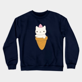Kawaii Ice Cream Cat Cone T-Shirt Crewneck Sweatshirt